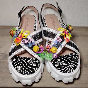 Betsey Johnson Graysen Women's Sandals Black Multi Size 10